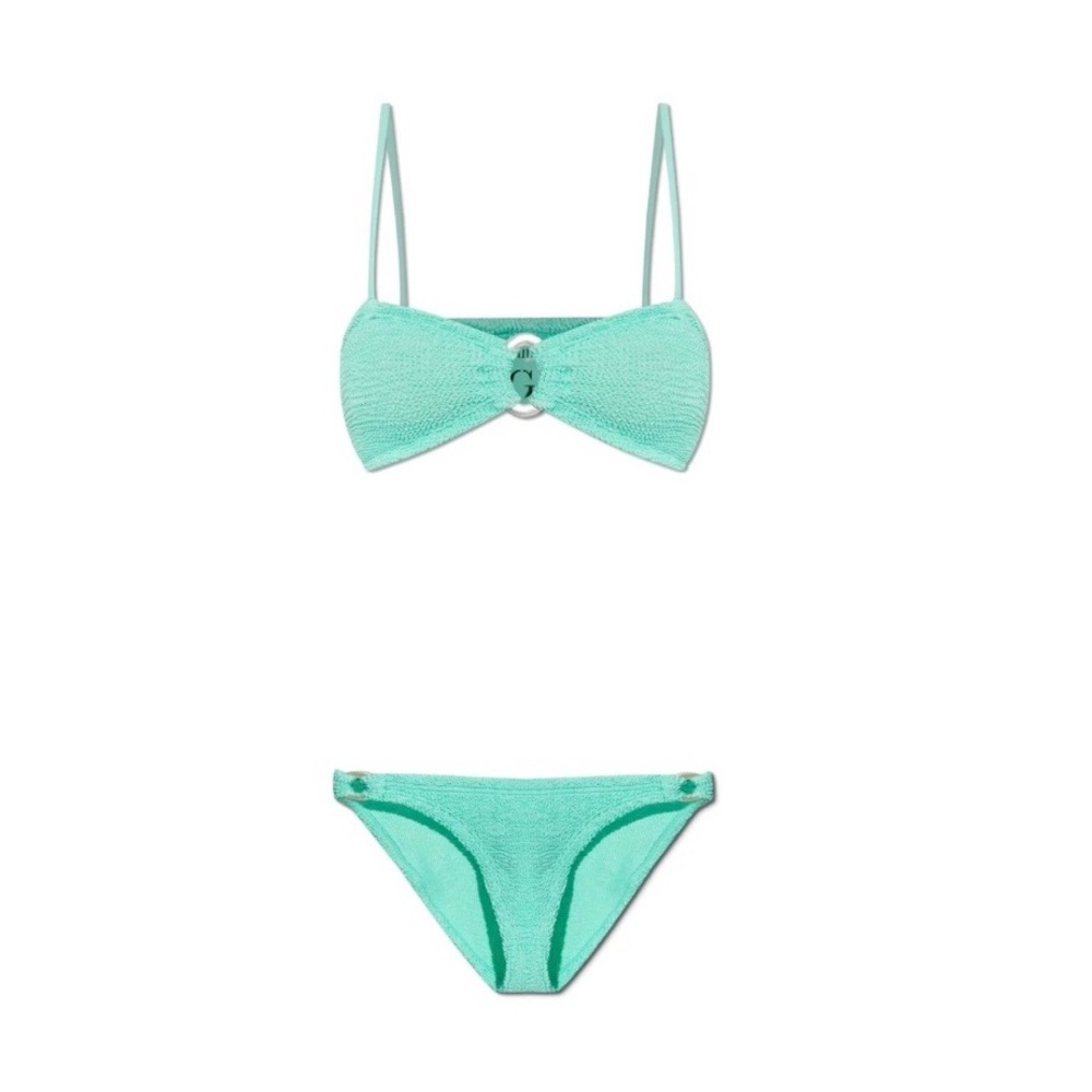 NWT Hunza g misty bikini with pearly hoop in lime